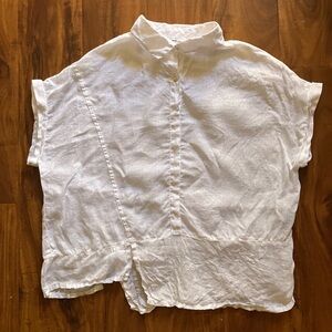 Banana Blue made in Australia oversized 100% Linen quiet luxury asymmetrical